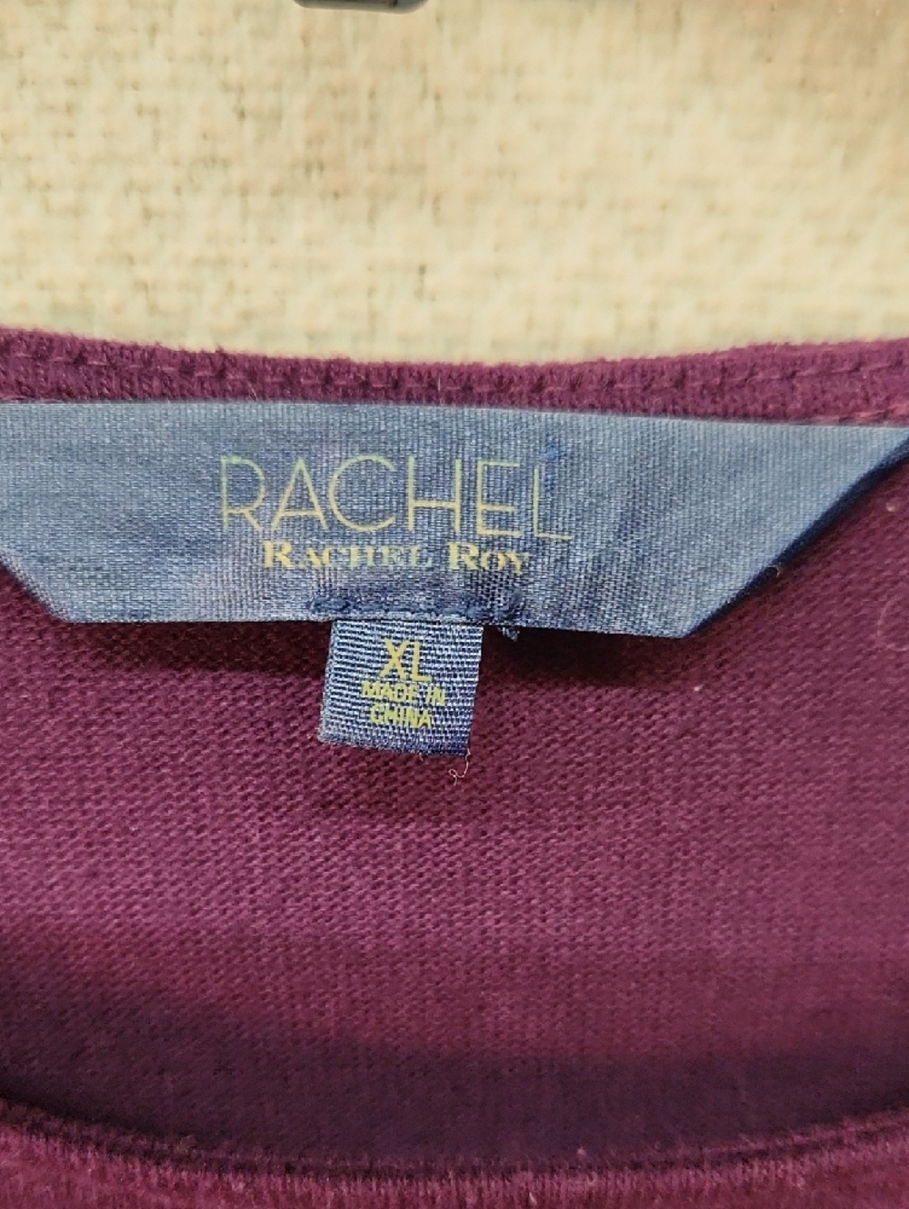 RACHEL Rachel Roy Eggplant Long-Sleeve Puff Shoulder Top - Picture 2 of 4